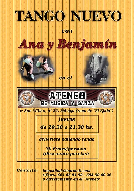 Cartel clases de Tango Nuevo