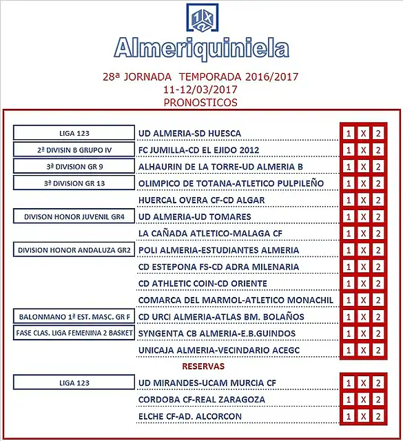 Almeriquiniela Jor 28