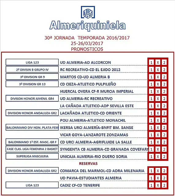 Almeriquiniela Jor 30