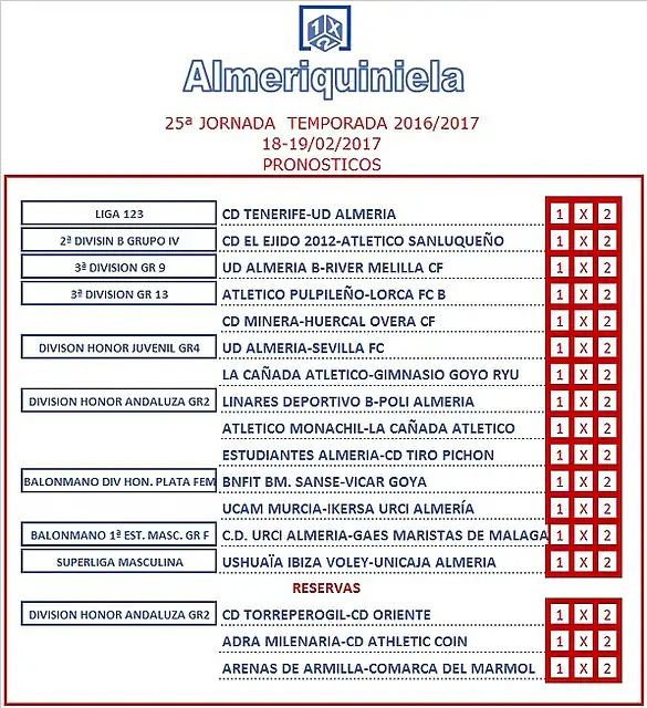 Almeriquiniela Jor 25