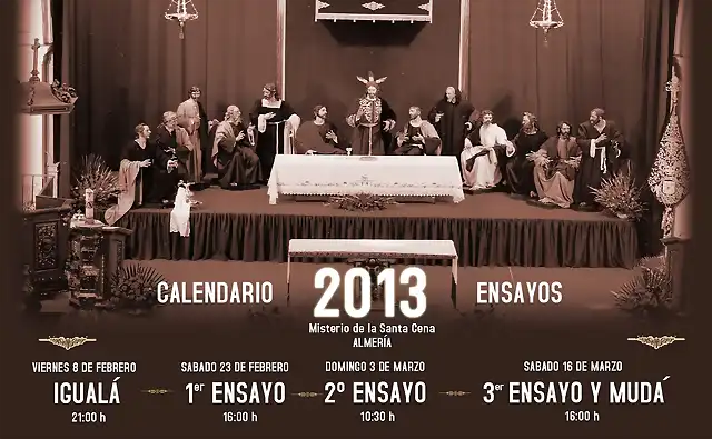 calendario ensayos santa cena almeria 2013 2