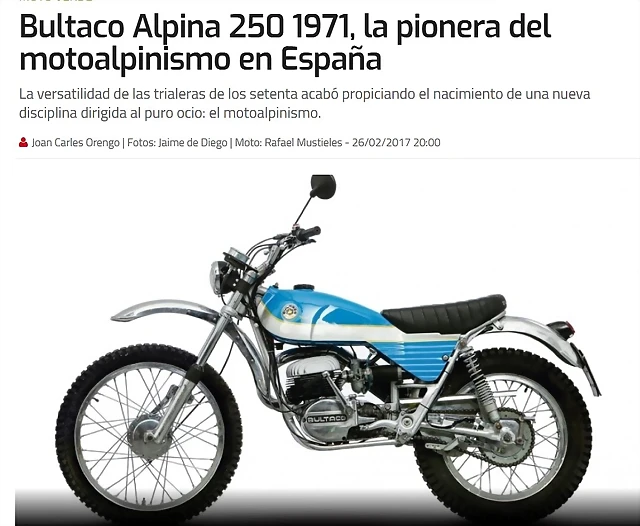 Bultaco Alpina 250 1971 Bultaco Alpina 250 1971