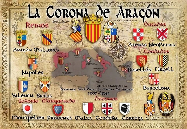 MAPA DE LA CORONA DE ARAGON MAPA DE LA CORONA DE ARAGON
