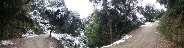 panoramica de la parte trasera del tibidabo nevada