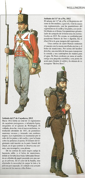 Soldado ingls y cazador portugus.