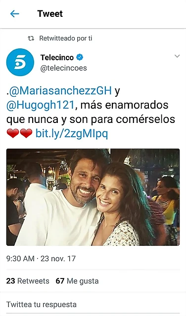 Telecinco twitter 23-11-2017 Telecinco twitter 23-11-2017