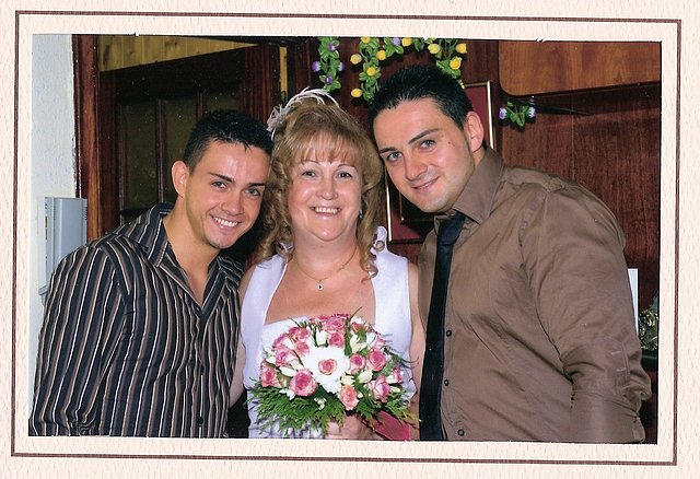 el dia de mi boda con mis hijos juan jose y raul