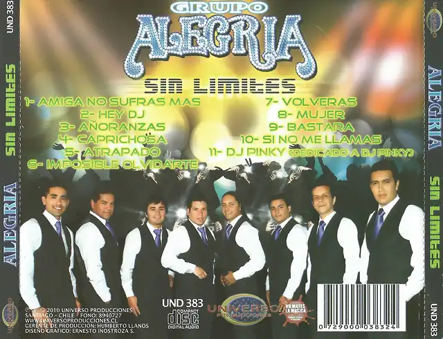 Alegria - Sin Limites (2010) Trasera