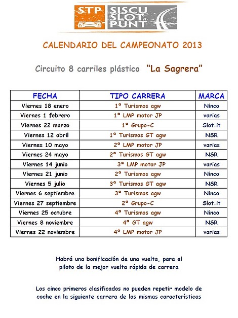 Calendario La Sagrera