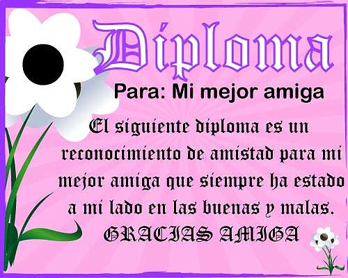 DIPLOMA AL AMIGO DIPLOMA AL AMIGO