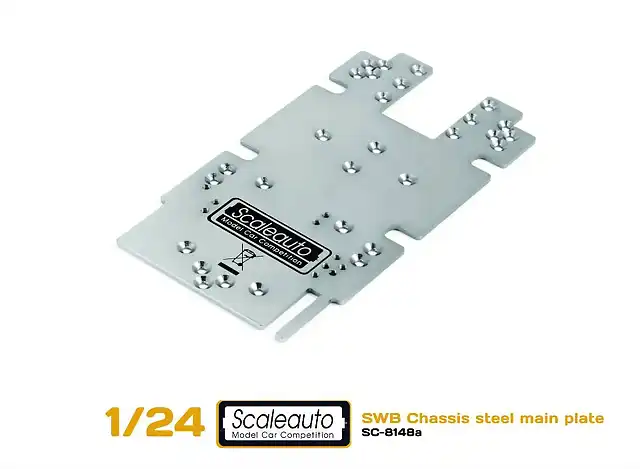 Scaleauto SC-8148A1 Central Chasis SC-8002 LWB Acero 1.5mm. Laser Cut. 54,8gr.