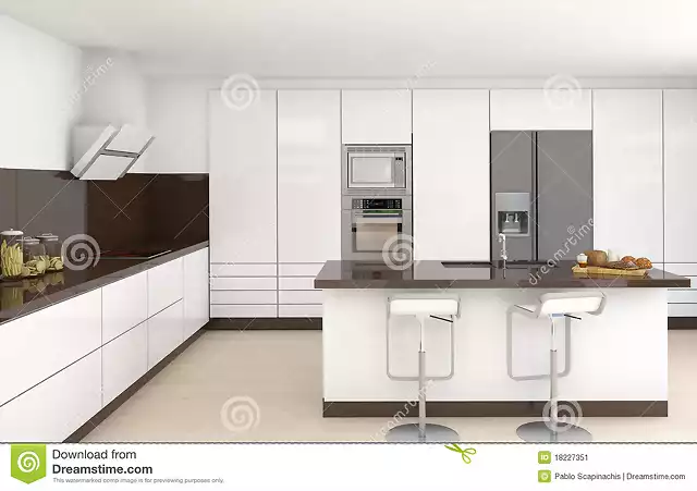 cocina-blanca-y-marrn-interior-18227351