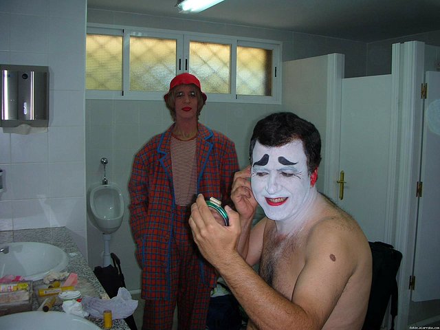 Preparativos antes del espectaculo. 