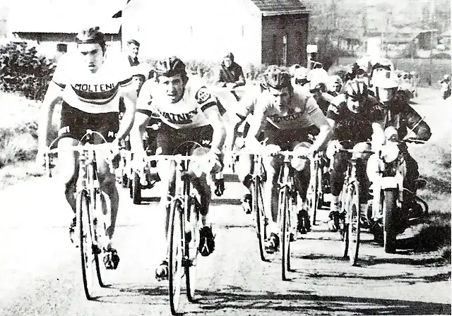 Ghent-Wevelgem 1972, avec Frans Verbeeck, Felice Gimondi et Roger Swerts