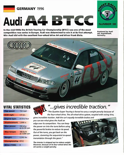 audi a4 btcc n?mero 44