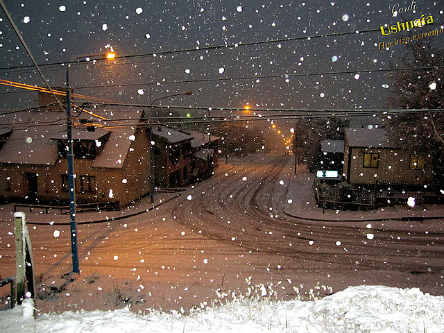 Nieve en Ushuaia, Tierra del Fuego, Patagonia