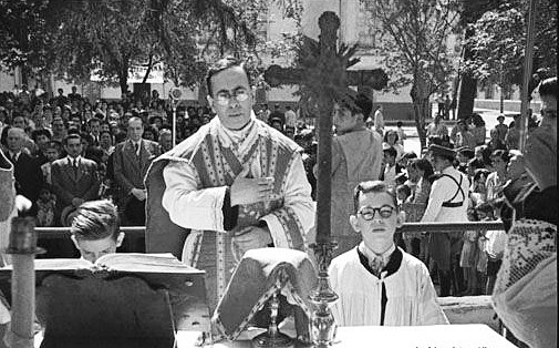 Misa en la fiesta del roto chileno,Plaza Yungay 20 de enero de 1947