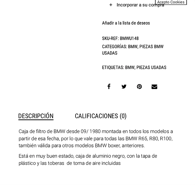 descripcion filtro bmw