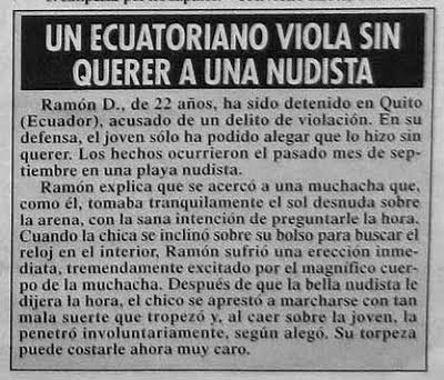 Noticias del mundo ecuatoriano viola sin querer