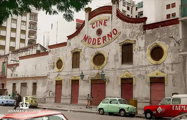 Malaga cine Moderno coloreada