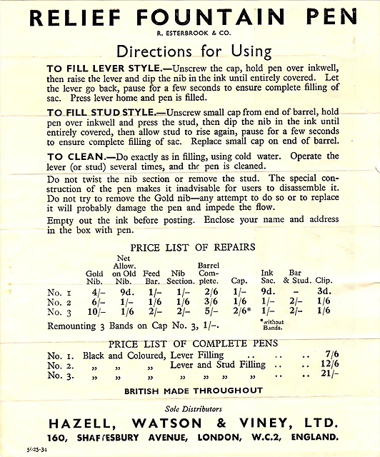 Esterbrook-Relief-Instro-Back-c 1934