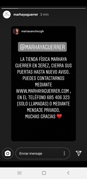 Marhaya Guerrer IG Stories 13-3-2020