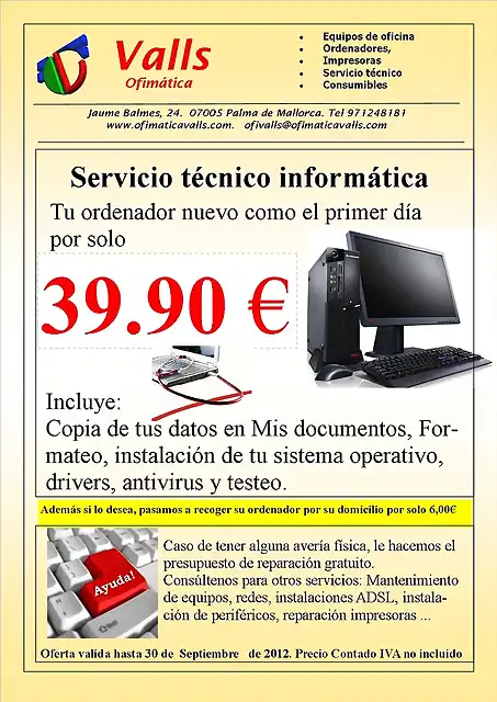 Oferta instalacion Windows 2012-7