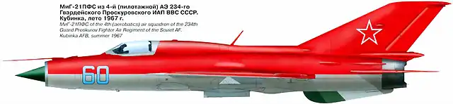 MiG-21 red silver 1