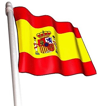 la bandera de espa?a alzada la bandera de espa?a alzada