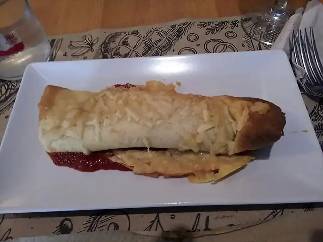 Crepe relleno de mariscos