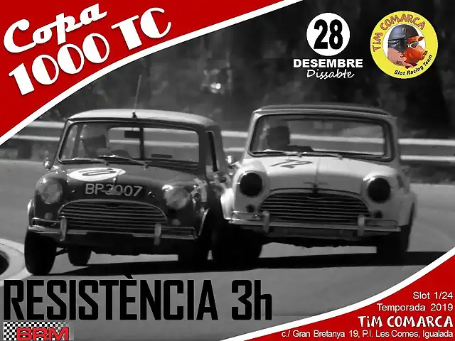 Cartell Copa 1000 - cursa 7 3h