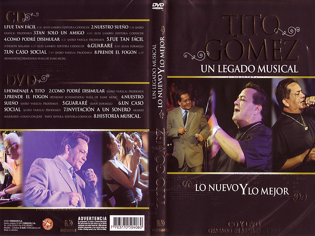 Tito Gomez - Lo Nuevo y Lo Mejor - Caratula DVD