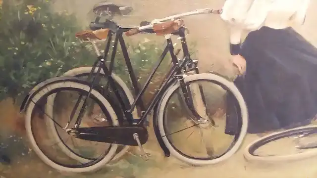 R Casas El descans dels ciclistes Falta roda 1896