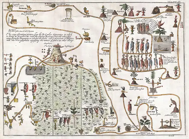 1704_Gemelli_Map_of_the_Aztec_Migration_from_Aztlan_to_Chapultapec