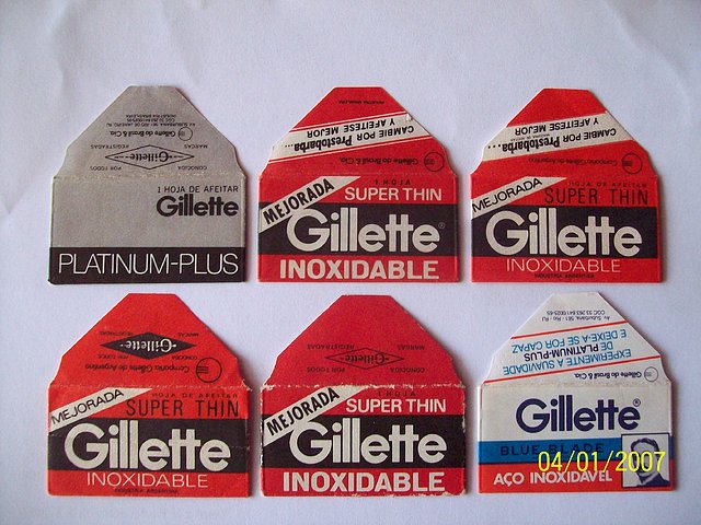 Hojas de afeitar marca Gillette.