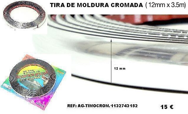 tira de moldura cromada 12mm 3.5m.AG-TIMOCROM.1132743152.Knbox