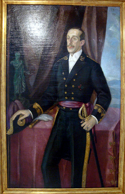 El rey Alfonso XIII pintado por Vazquez Diaz.