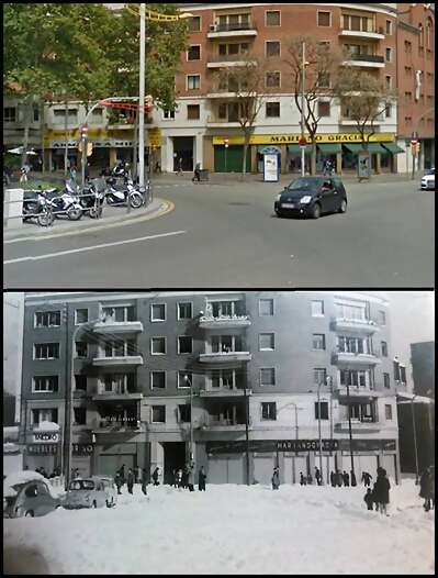 Barcelona Pl. Virrei Amat - c. Dr. Pi i Molist 2016-1962 Barcelona Pl. Virrei Amat - c. Dr. Pi i Molist 2016-1962