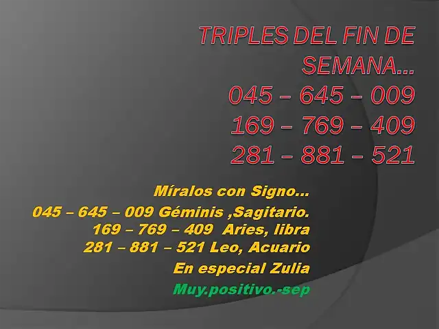 Triples del Fin de Semana