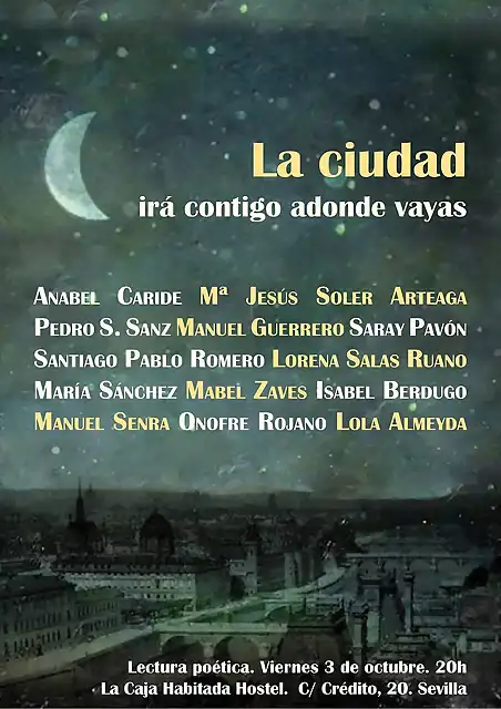 Cartel La ciudad ir contigo adonde vayas