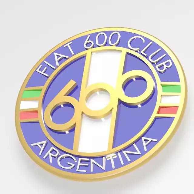 Logo Fiat 600 Club 3d