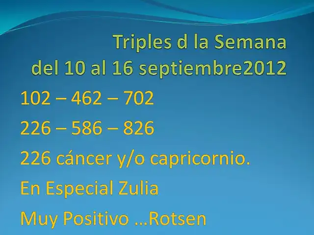 Triples d la Semana