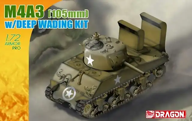 Dragon - M4A3 Sherman (105mm) with deep wading kit - 1-72