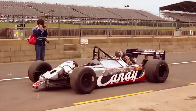 Brian Henton?s Toleman-Hart TG183B at Silverstone during a testing session, 1981 F1 World Championship