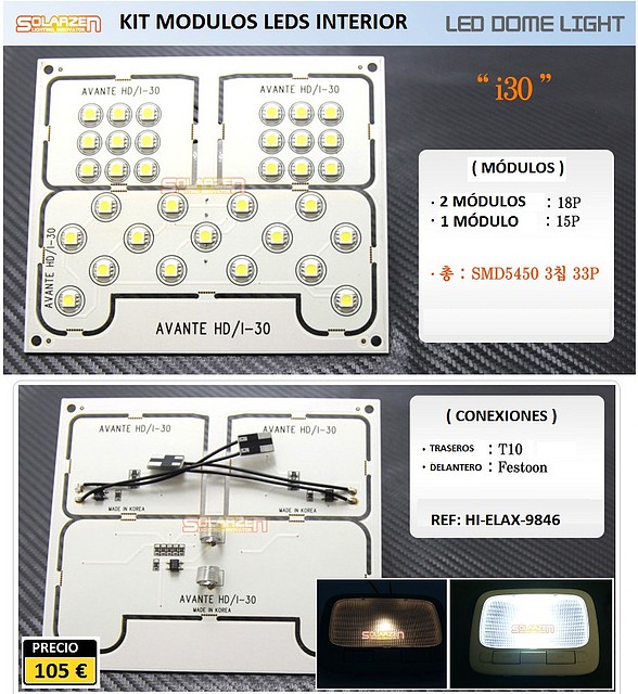 modulo led interior kit completo.HI-ILAX-9846.Upgradecar