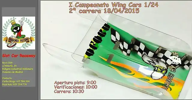 Slot - Roco - Cartel segunda carrera  Wing Cars 18042015