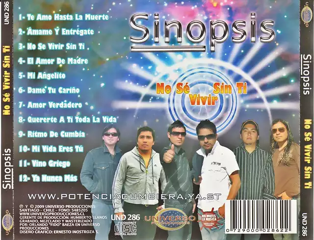 Sinopsis - No se Viivir sin Ti CD 200901