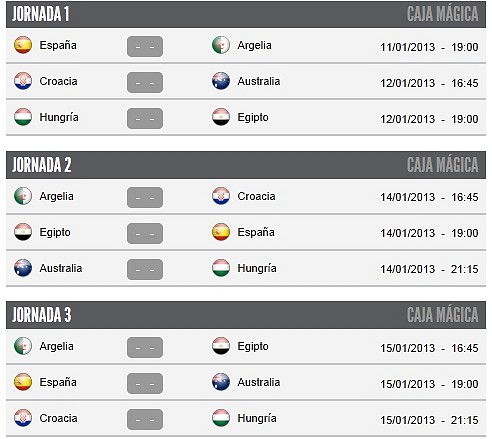 CALENDARIO GRUPO D
