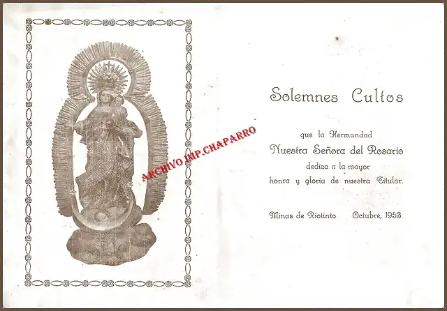 Programa Virgen del Rosario ao 1953-1