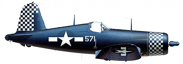 176. FG-1D Corsair BuNo.76571 No.571 flown by Major Richard M. Day CO of VMF-312, Okinawa, 14 May 1945